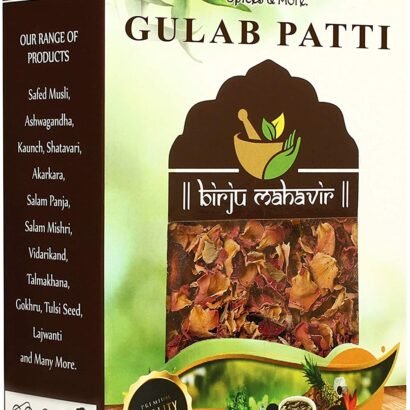 BrijBooti Edible Sun Dried Rose Petals - Gulab Patti for Face, Body, Hair, Herbal Tea