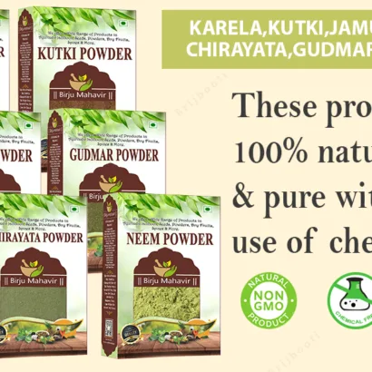 BrijBooti Combo pack of Neem Patti – Jamun – Karela – Kutki – Chirayata – Gudmar ( Powder)