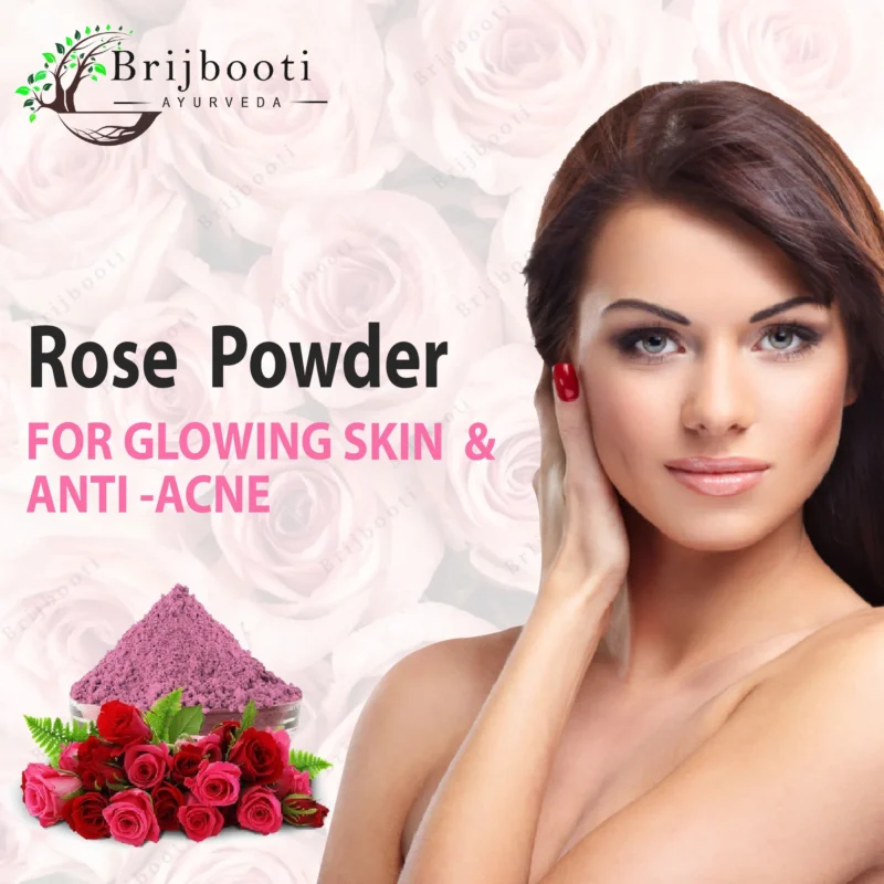 BrijBooti Rose Petal Powder For Skin, Face Pack Mask for Fairness,