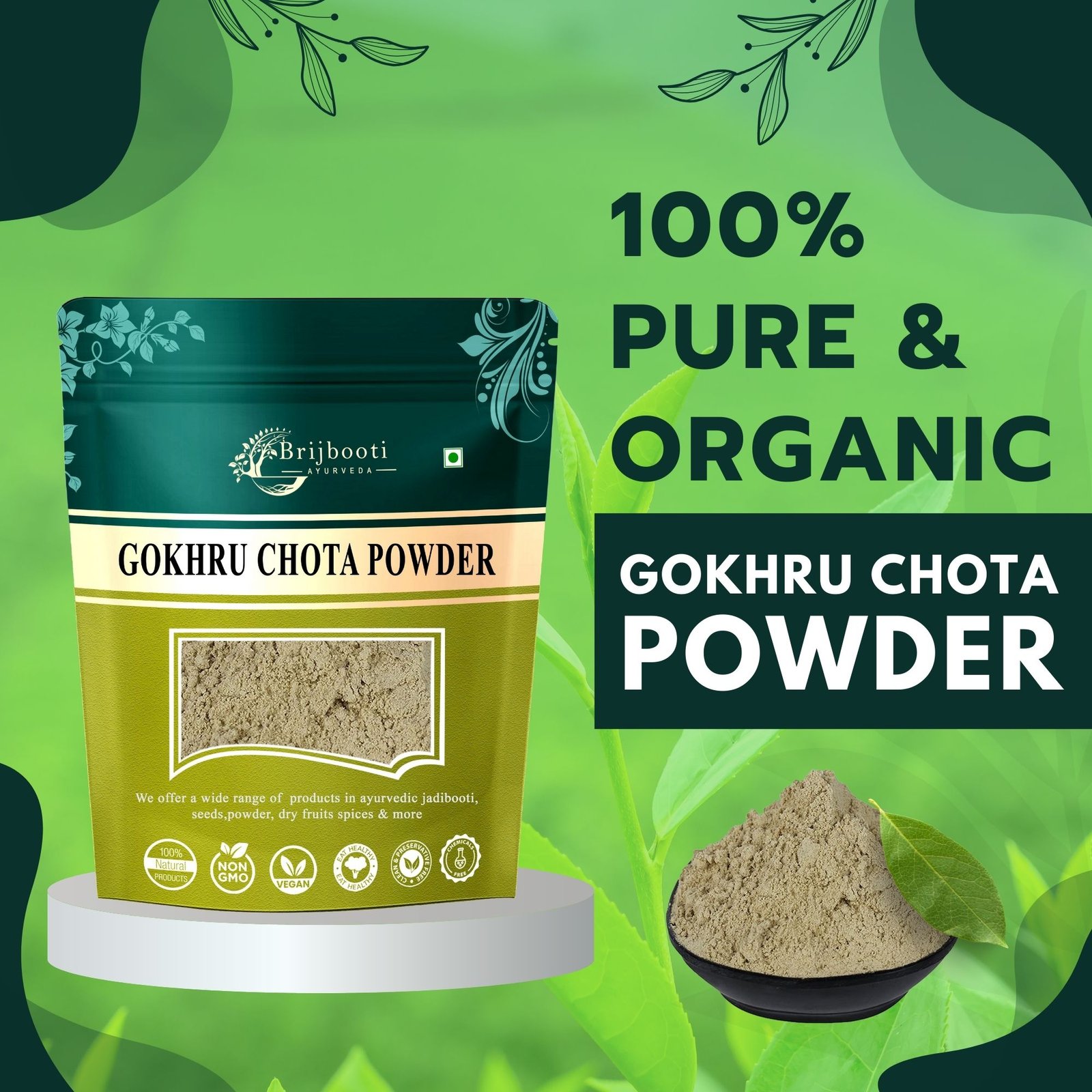 100% PURE GOKHRU CHOTA POWDER GOKHRU CHOTA POWDER