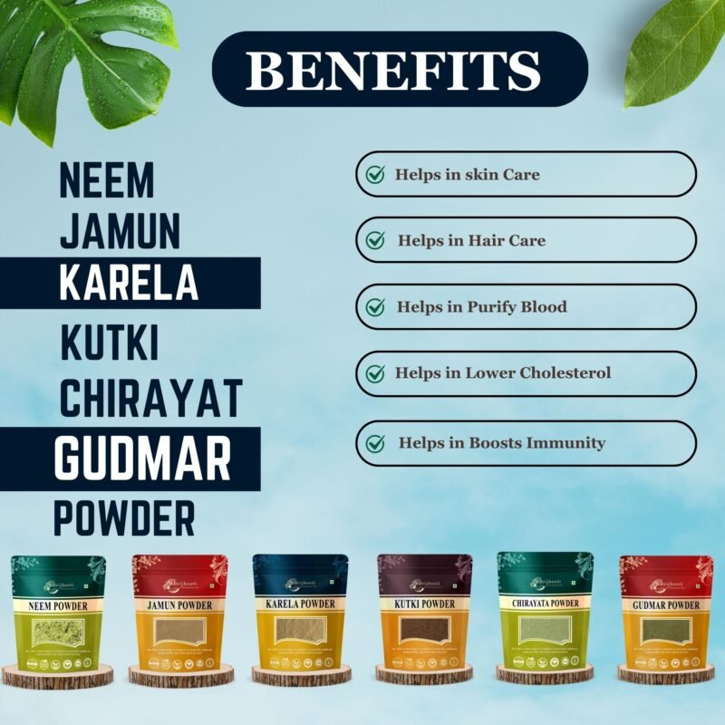 NEEM KARELA JAMUN KUTKI CHIRAYATA GUDMAR POWDER BENEFITS