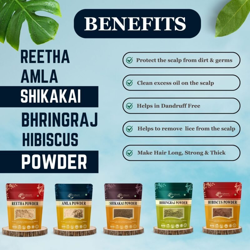 REETHA AMLA SHIKAKAI BHRINGRAJ HIBISCUS POWDER BENEFITS