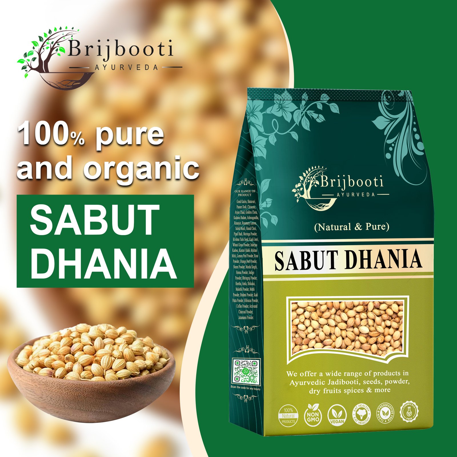 100% organic dhania