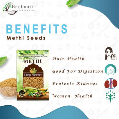 BrijBooti Meethi Seed - Fenugreek Seeds - Natural Dried - Fenugreek Seeds - Whole Methi Dana Seeds - Indian Spices