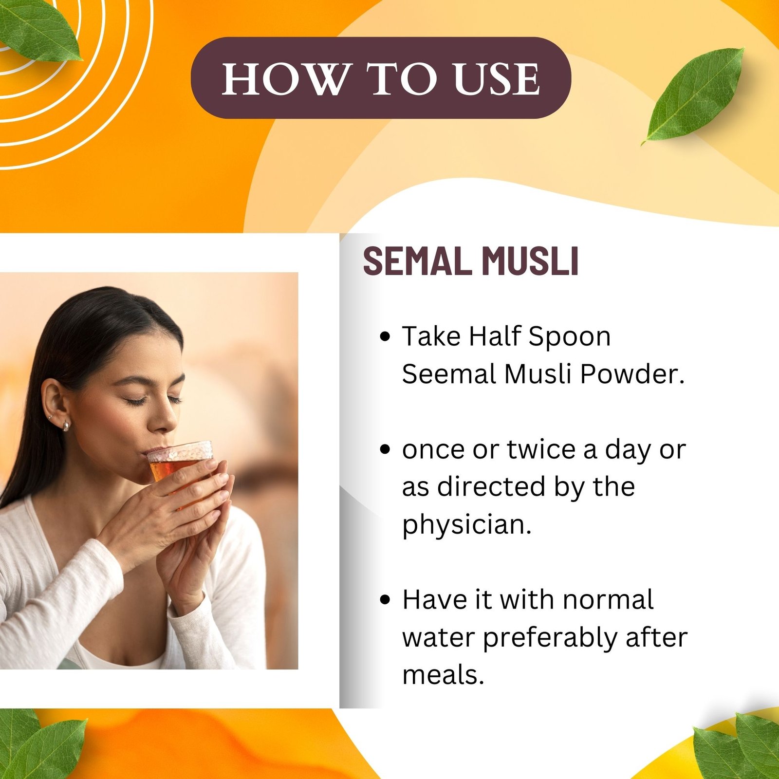 SEMAL MUSLI HOW TO USE SEMAL MUSLI HOW TO USE