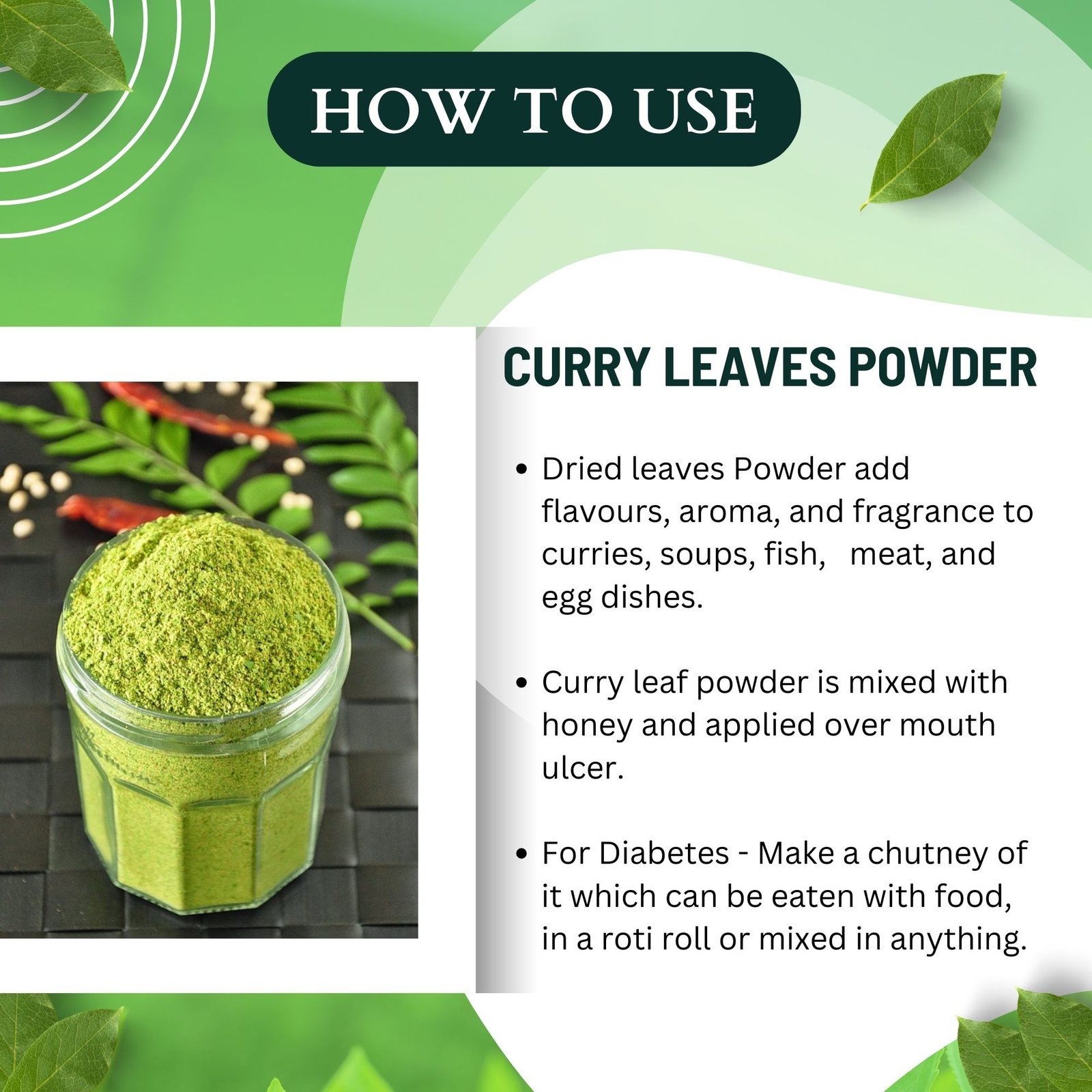 CURRY LEAVES POWDER HOW TO USE