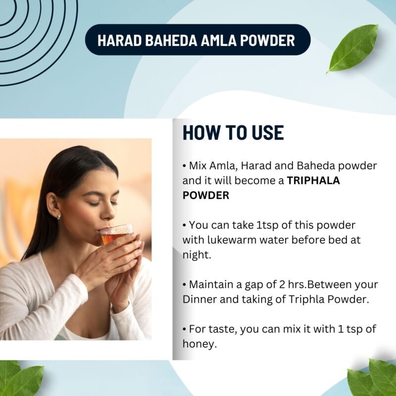 HARAD BAHEDA AMLA POWDER HOW TO USE