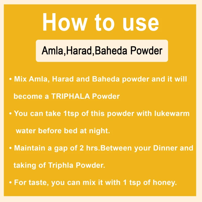 Harad - Baheda - Amla Powder How to use