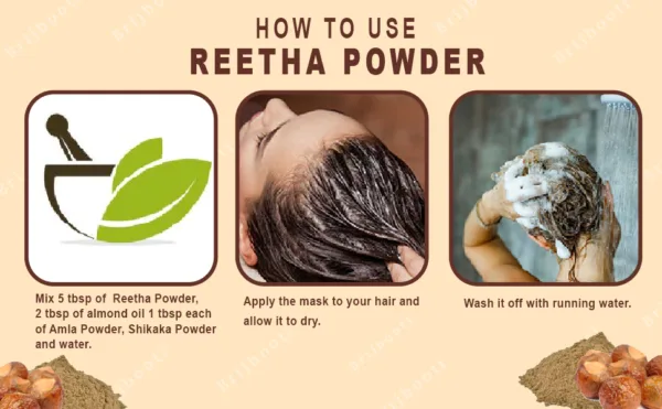 Brijbooti Organic Reetha Powder for Hair Growth