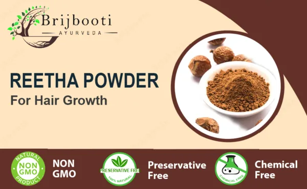 Brijbooti Organic Reetha Powder for Hair Growth