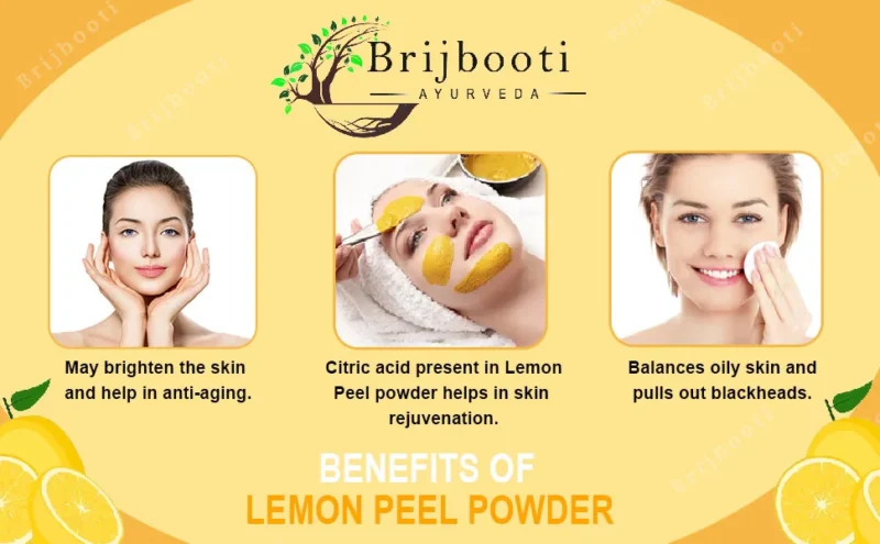 Brijbooti Natural Lemon Peel Powder for Face Care & Skin Whitening