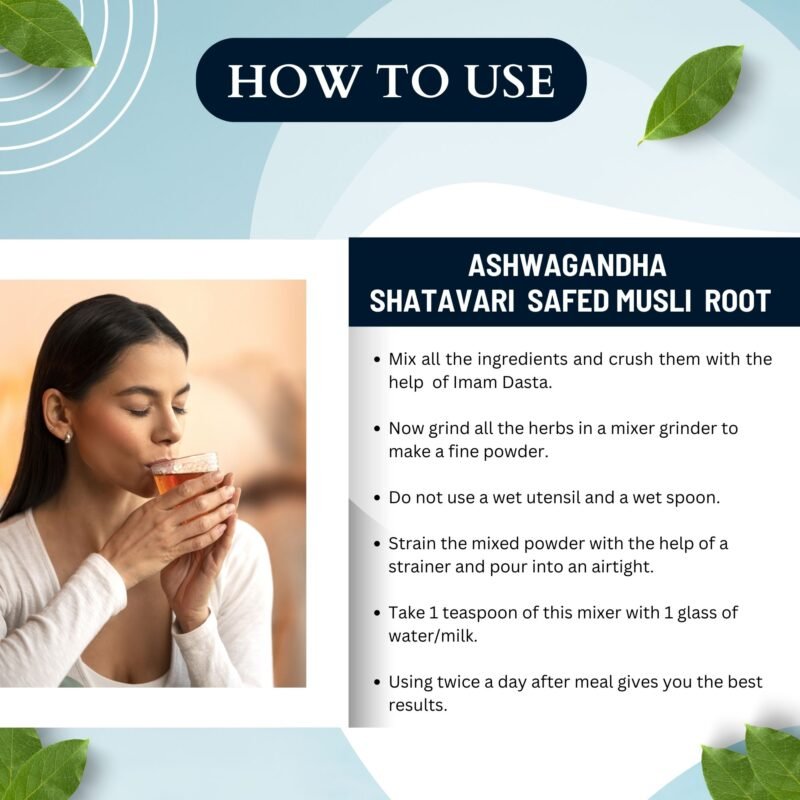 ASHWAGANDHA SAFED MUSLI SHATAVARI ROOT BENEFITS