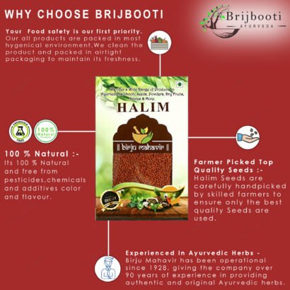 BrijBooti Organic Halim Seeds - Garden Cress Seeds - Aliv Seeds - Halim Seeds - Immunity Booster Superfood