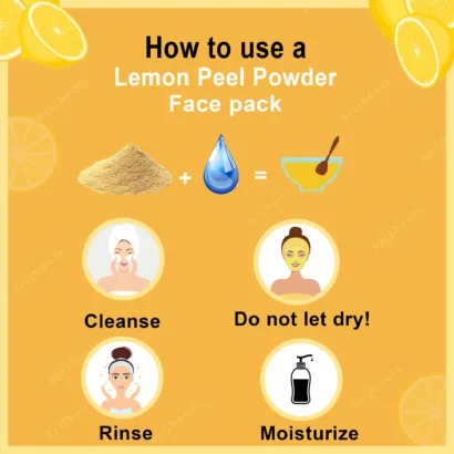 Brijbooti Natural Lemon Peel Powder for Face Care & Skin Whitening