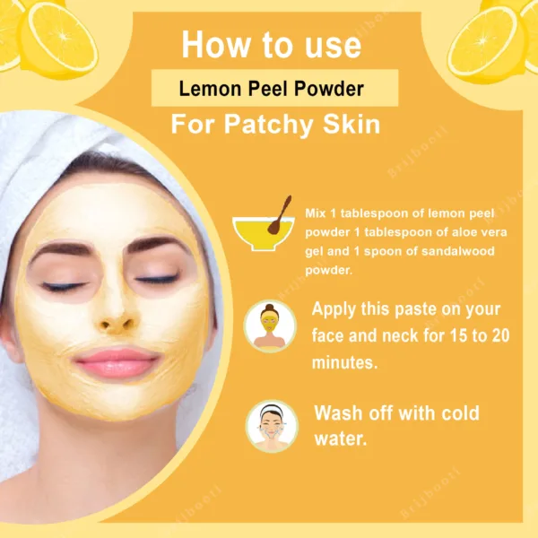Brijbooti Natural Lemon Peel Powder for Face Care & Skin Whitening