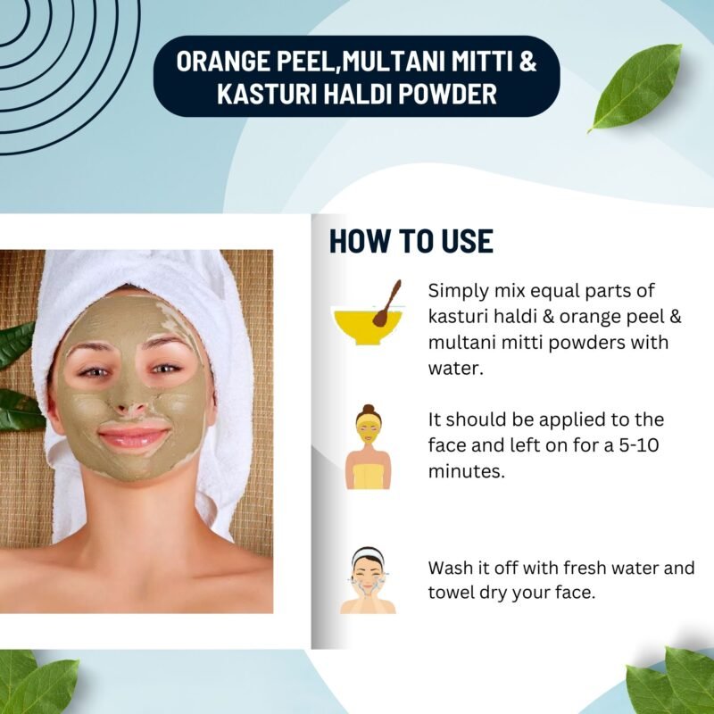 ORANGE PEEL MULTANI MITTI KASTURI HALDI HOW TO USE