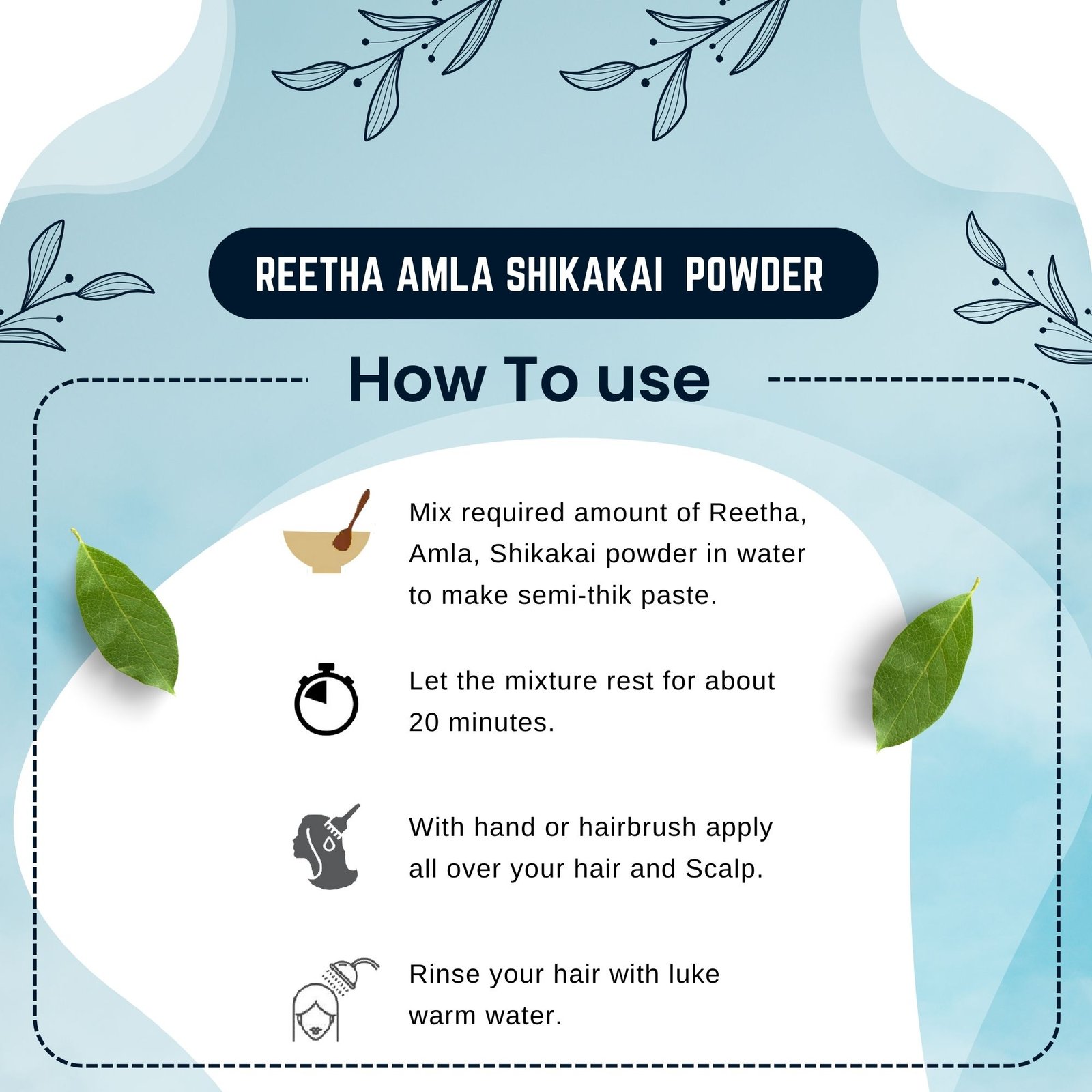REETHA AMLA SHIKAKAI POWDER HOW TO USE