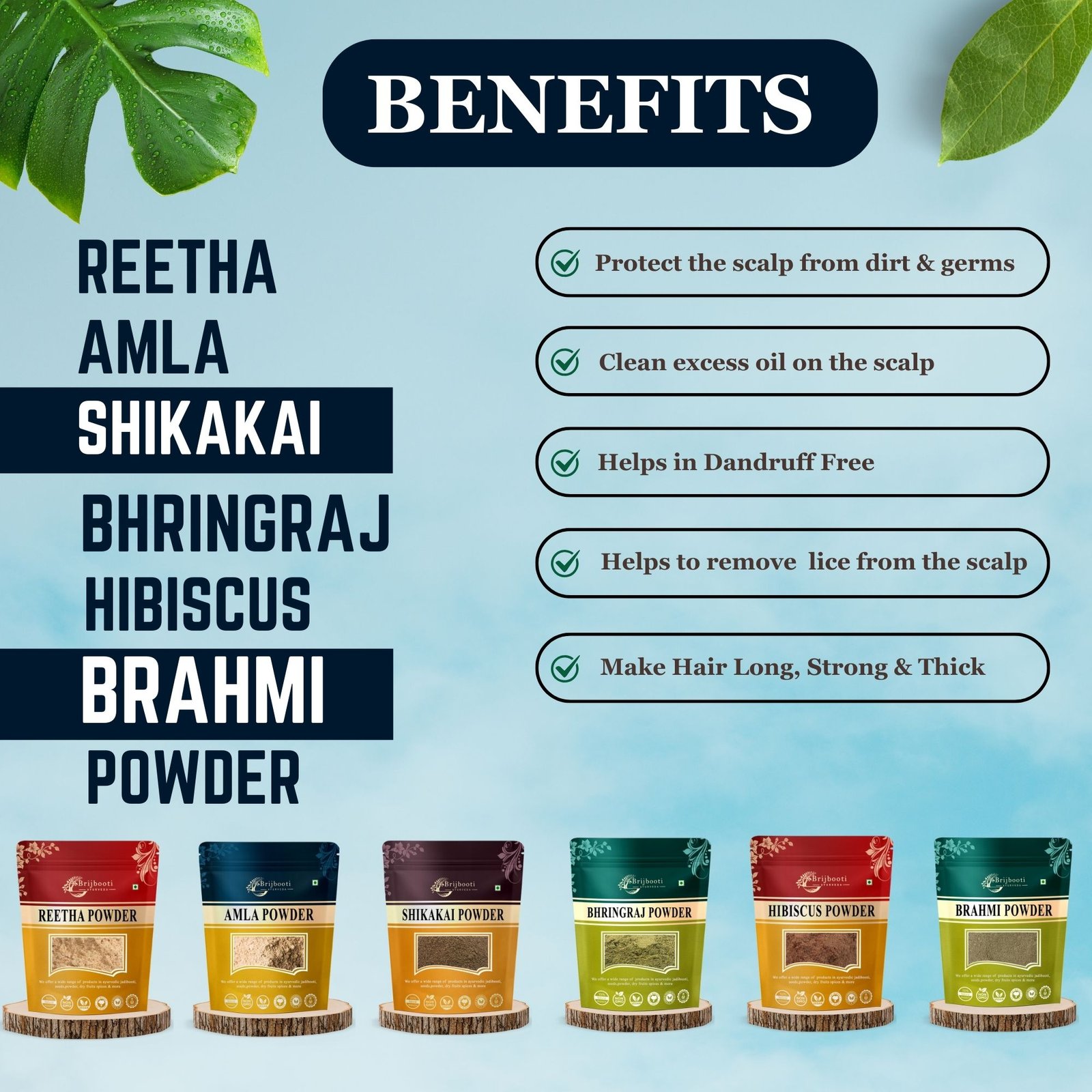 REETHA AMLA SHIKAKAI BHRINGRAJ HIBISCUS BENEFITS