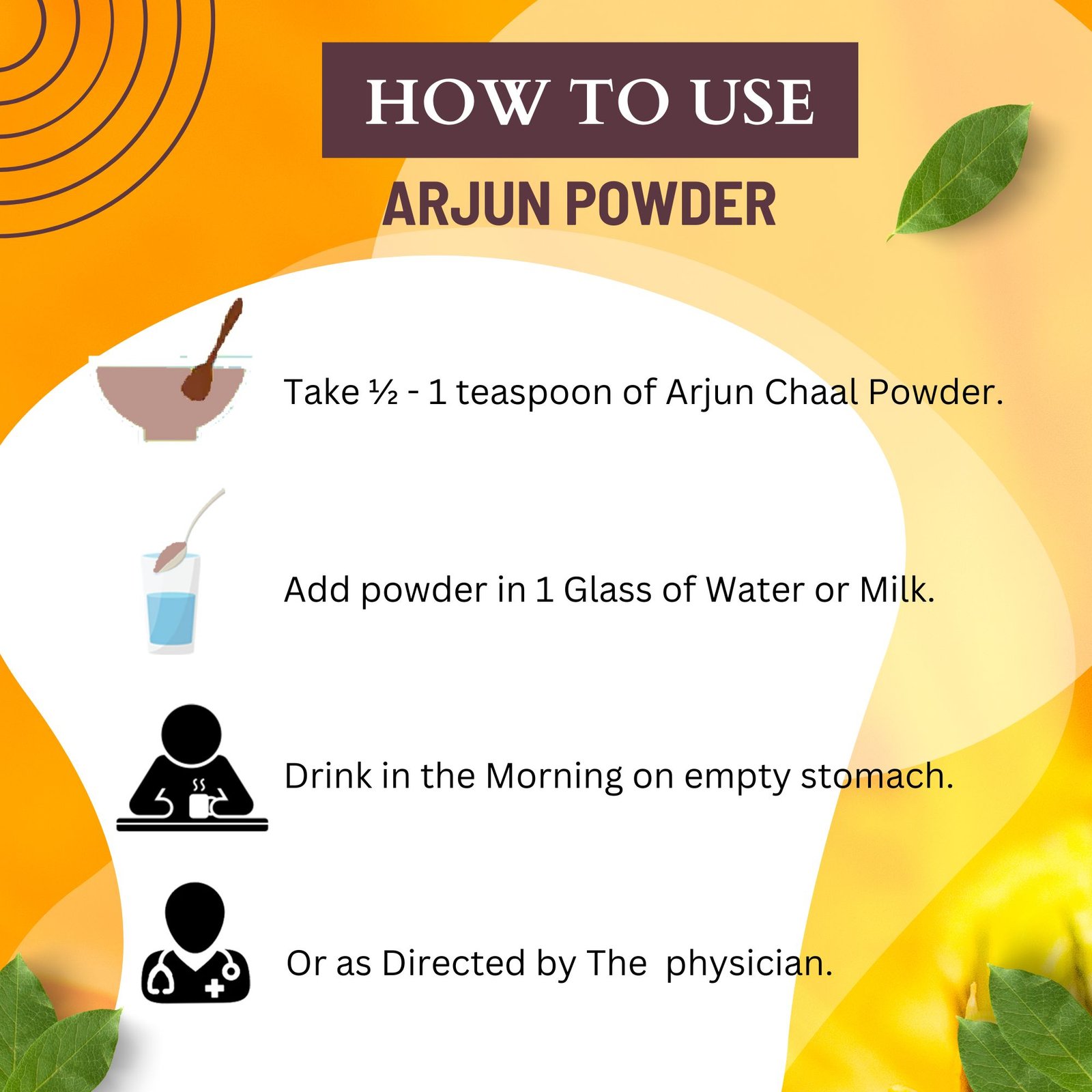 HOW TO USE ARJUN POWDER