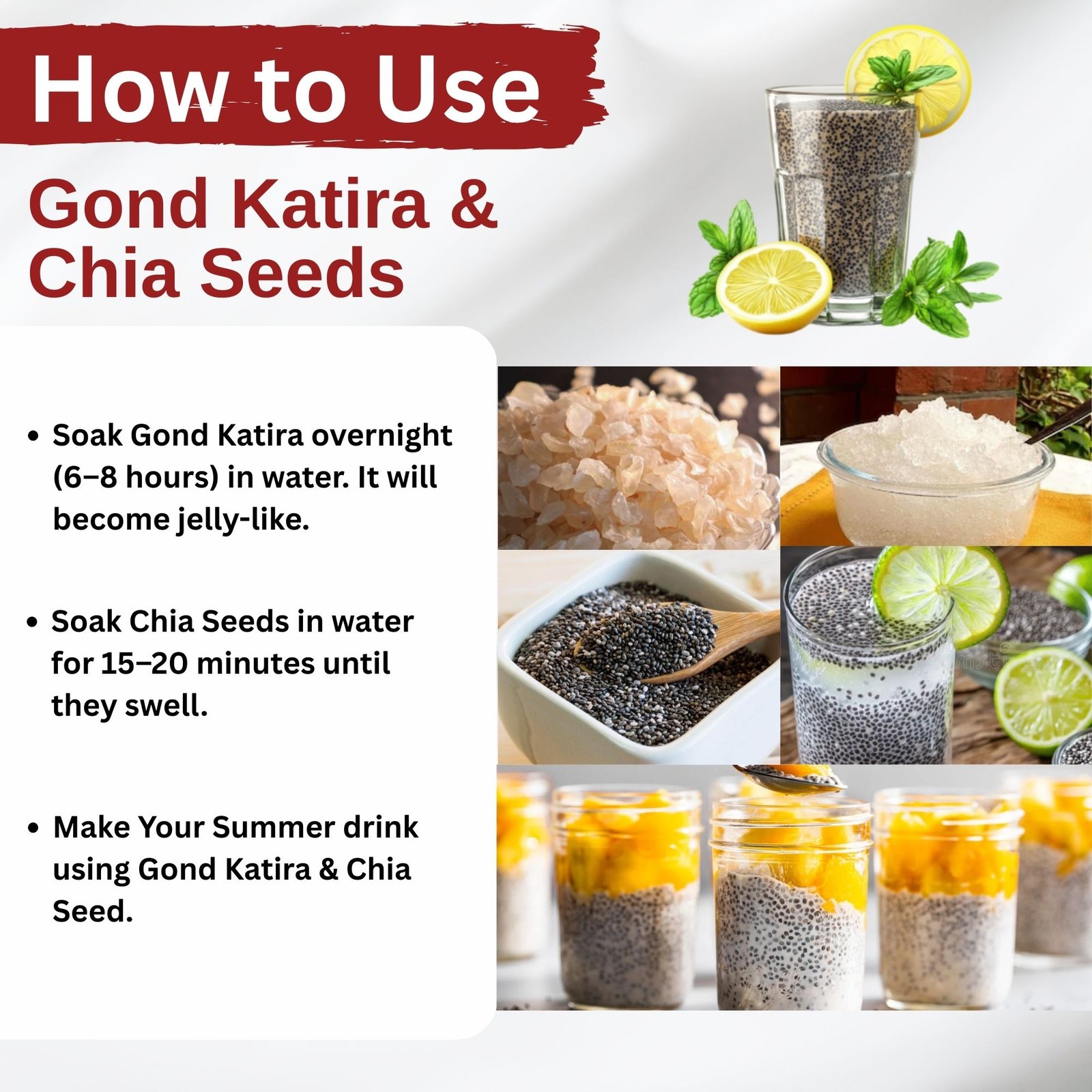Gond katira and Chia seeds Combo