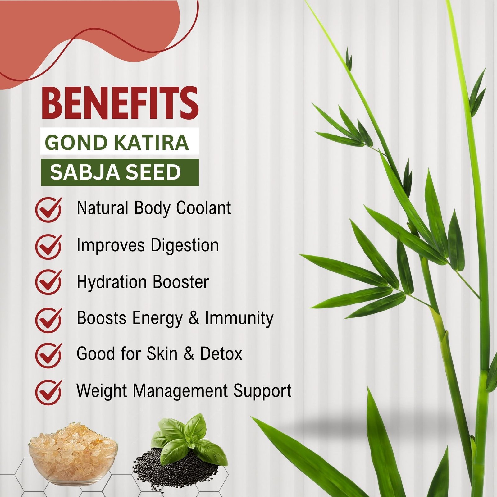 Gond katira and Sabja seeds Combo